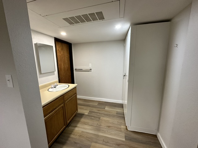 Renovated bathroom at Aero Apartments